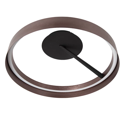 Lucide LEONARD - Plafonnière - Ø 54,5 cm - LED 3 StepDim - CCT - 1x35W 2200K/3000K - Koffie - Vibes - uitgezet